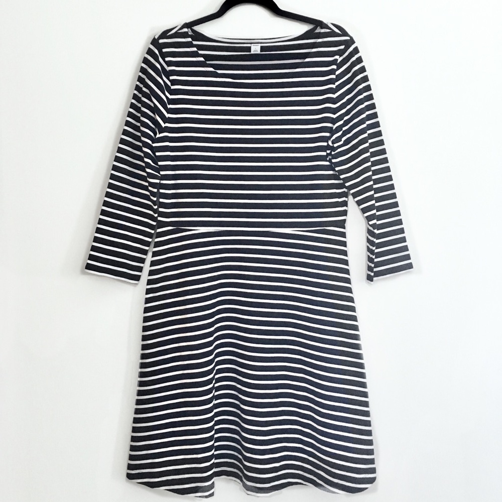 Fit and Flare Old Navy Dress Striped Summer Large
